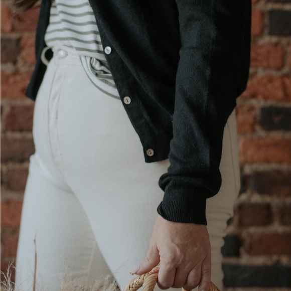 Vintage Black Cashmere Cardigan / French Girl Vibes - Picture 4 of 6